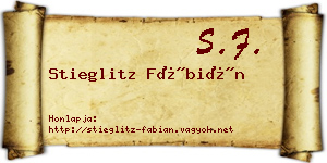 Stieglitz Fábián névjegykártya